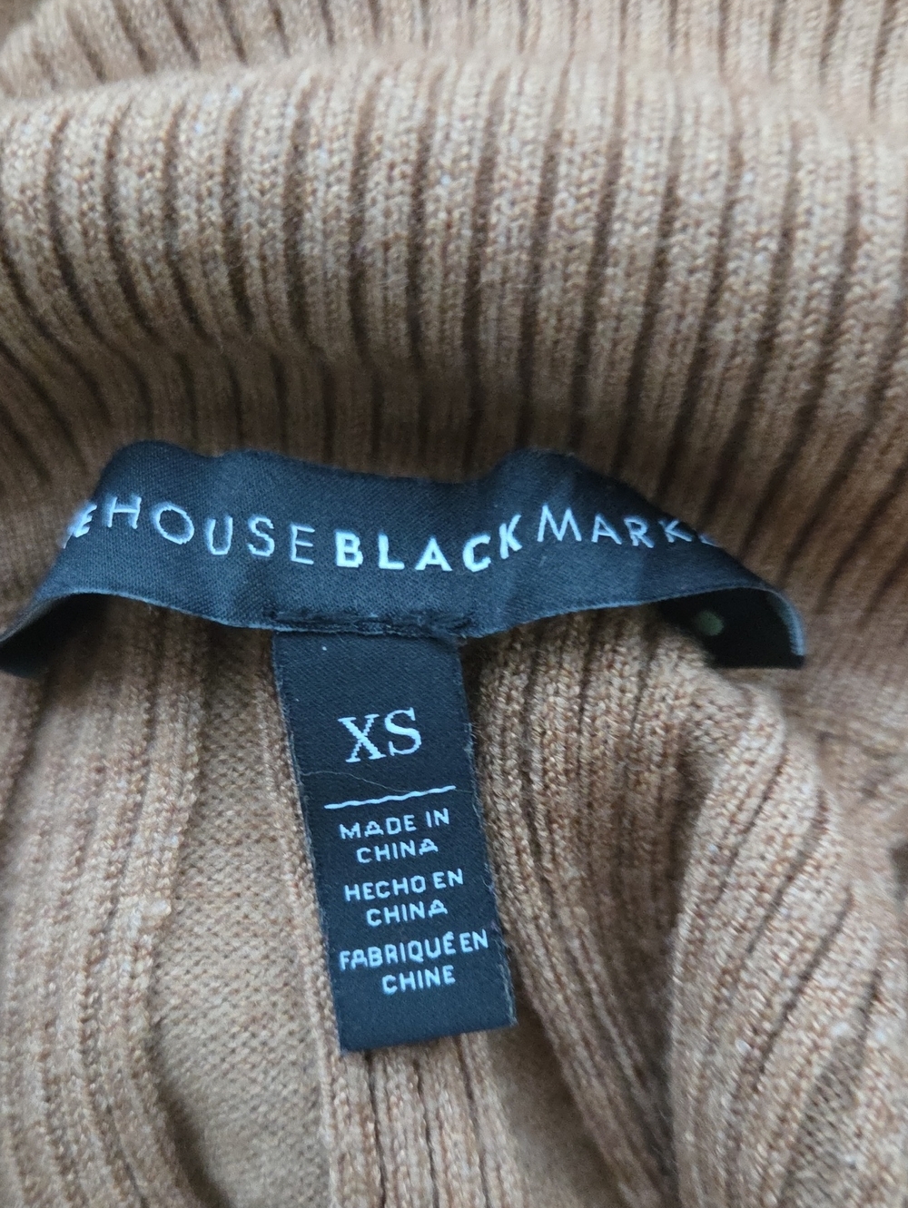 WHITE HOUSE BLACK MARKET RIBBED CAMEL TAN TURTLENECK PULLOVER XS - Picture 8 of 10